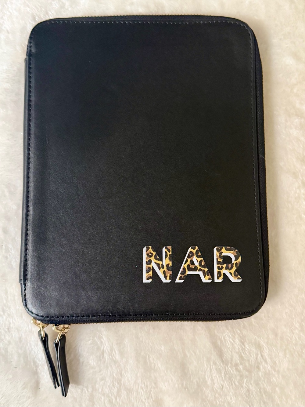 Perfect for travel! Mark & Graham Black Leather Tech Organizer